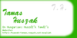 tamas huszak business card